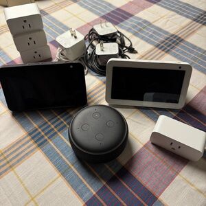 Amazon Echo Devices in Black and White